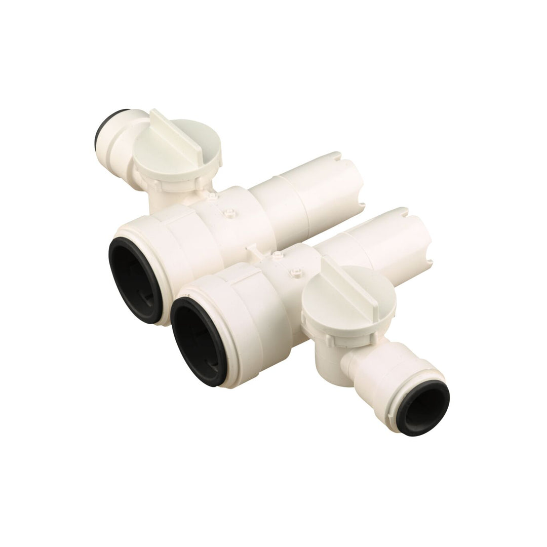 AquaLock Plastic Manifold Dual Stem Body - 1 IN CTS x 1/2 IN CTS