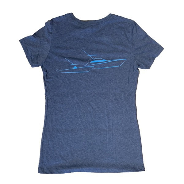 Sportfish Outfitters Women&#39;s Vintage Navy Boats Shirt