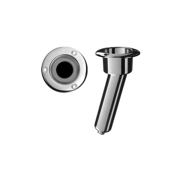 Combination Rod and Cup Holder 316 Stainless w/ Round Top 15º Rod Angle NPT Drain Fitting