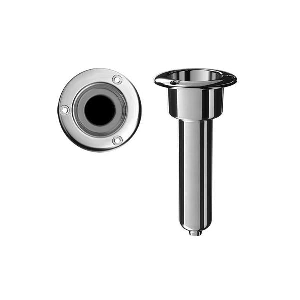 Combination Rod and Cup Holder 316 Stainless w/ Round Top 0º Rod Angle NPT Drain Fitting