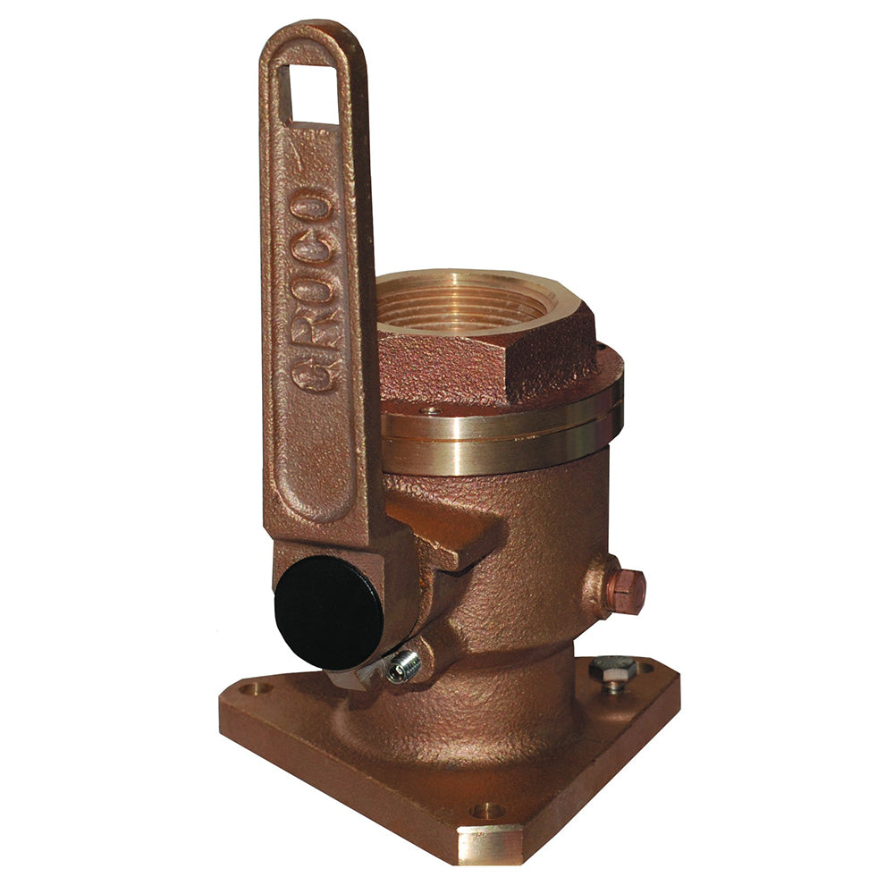GROCO 1-1/2&quot; Bronze Flanged Full Flow Seacock [BV-1500]
