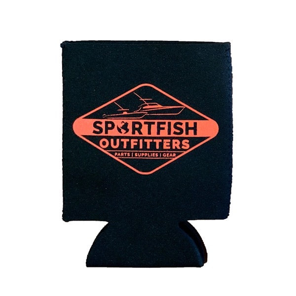 Sportfish Outfitters Blaze Orange and Black Koozie