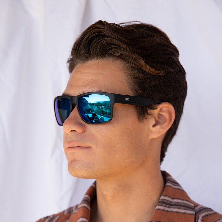 Otis Mineral Glass Eyewear RAMBLER Matte Black with Mirror Blue Polarized