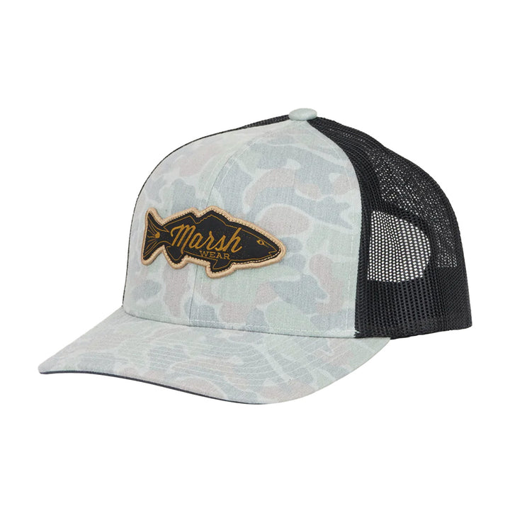 Marsh Wear Redfish Logo Trucker Hat - Rock Copahee Camo