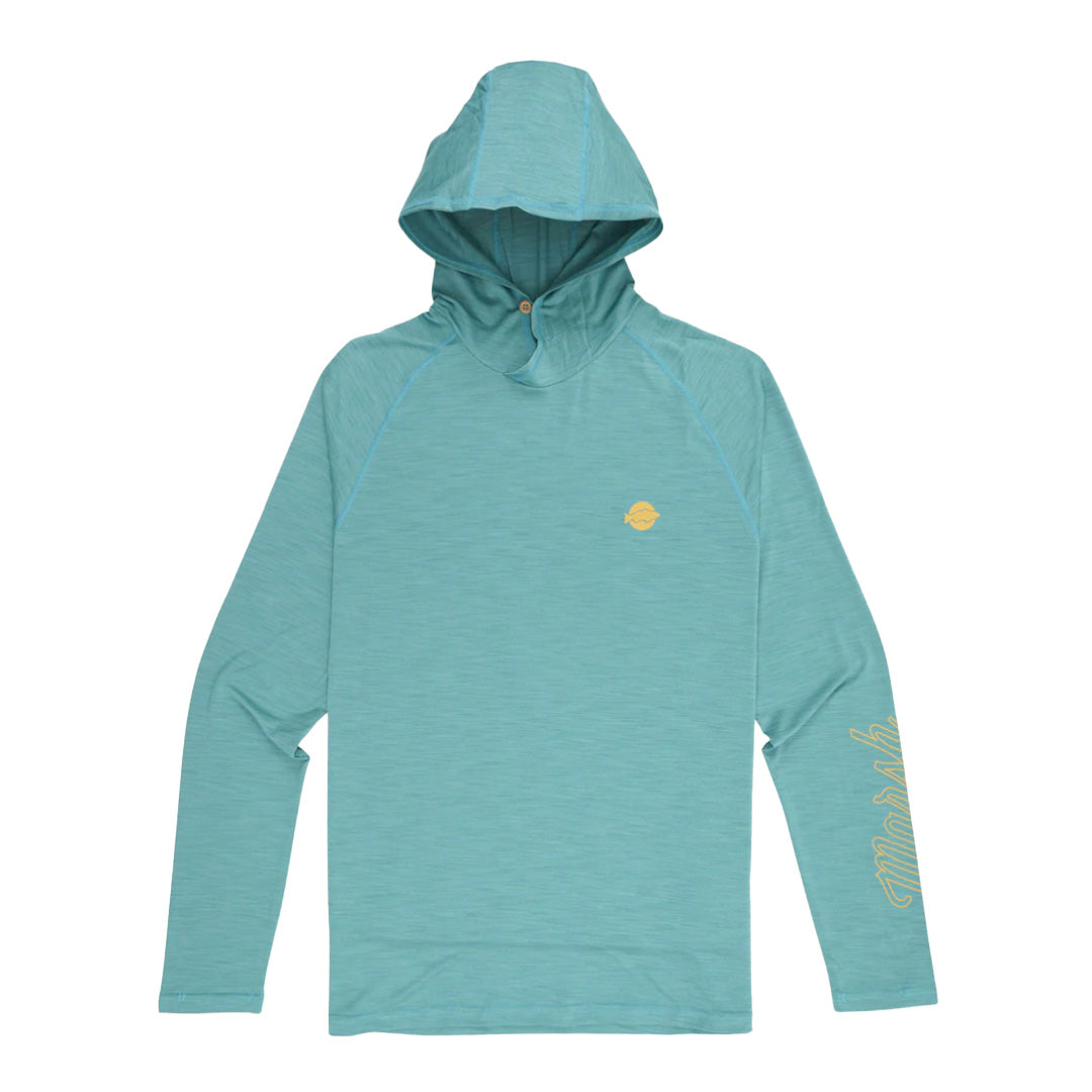 Marsh Wear Dusty Blue Wetland Hooded Sun Shirt