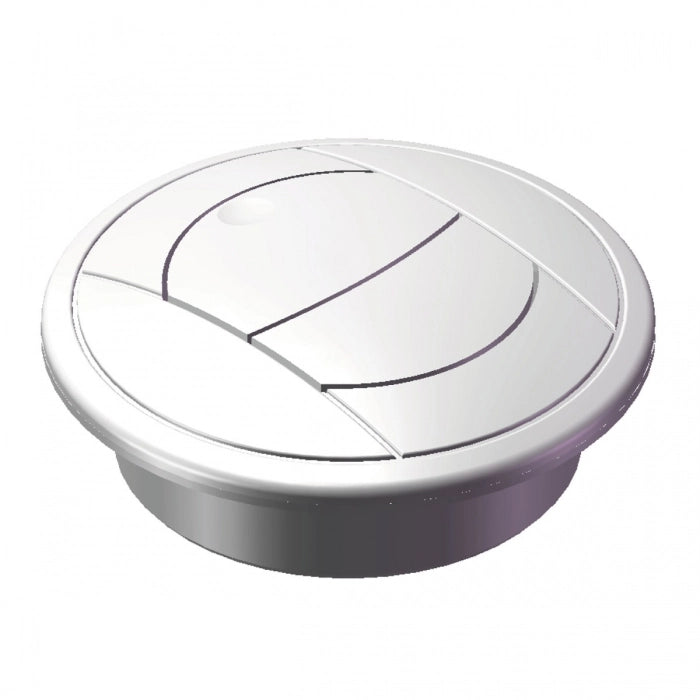 3" Round White Plastic Grille Vent