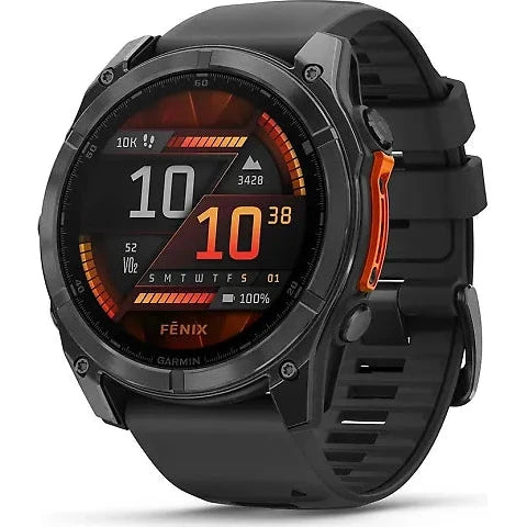 Garmin fēnix® 8 AMOLED Smartwatch, 47mm Slate Gray with Black Silicone Band