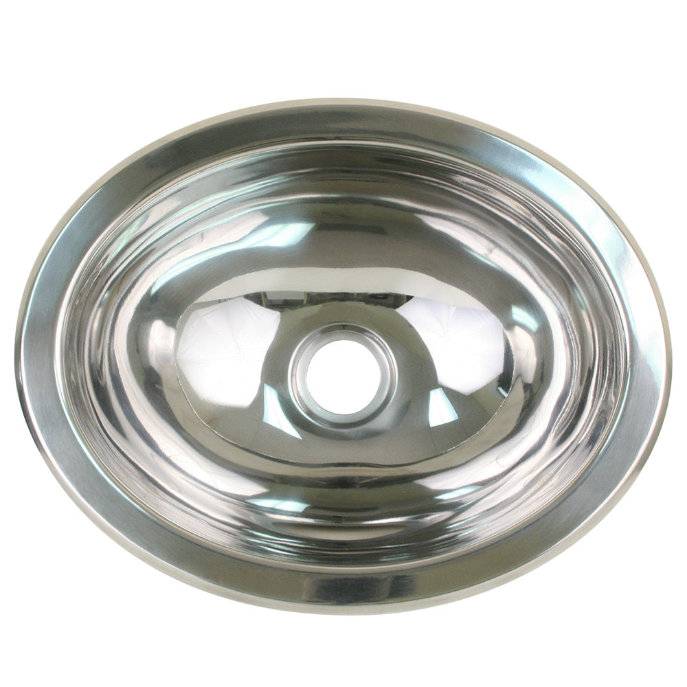 Scandvik Polished SS Oval Sink - 13.25&quot; x 10.5&quot; [10280]