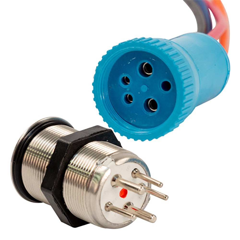 Bluewater 22mm Push Button Switch - Off/On Contact - Blue/Red LED - 1&#39; Lead [9059-1113-1]