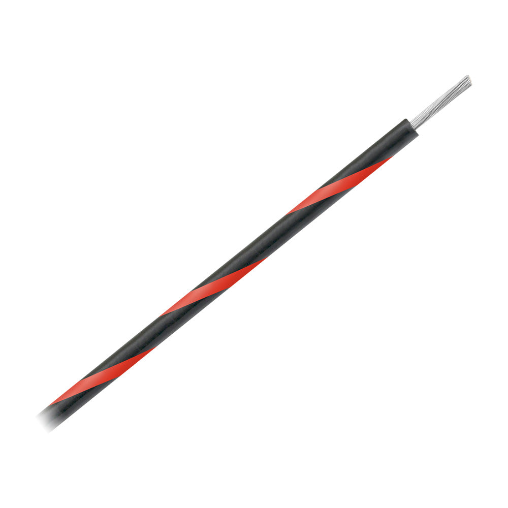 Pacer 16 AWG Gauge Striped Marine Wire 500&#39; Spool - Black w/Red Stripe [WUL16BK-2-500]
