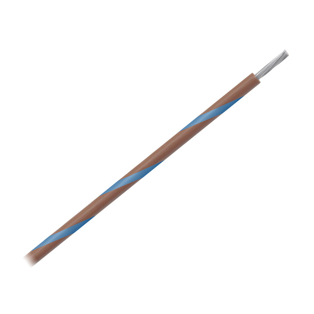 Pacer 16 AWG Gauge Striped Marine Wire 500&#39; Spool - Brown w/Blue Stripe [WUL16BR-6-500]