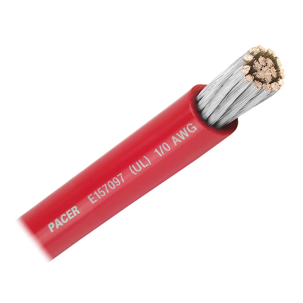 Pacer Red 1/0 AWG Battery Cable - 50&#39; [WUL1/0RD-50]