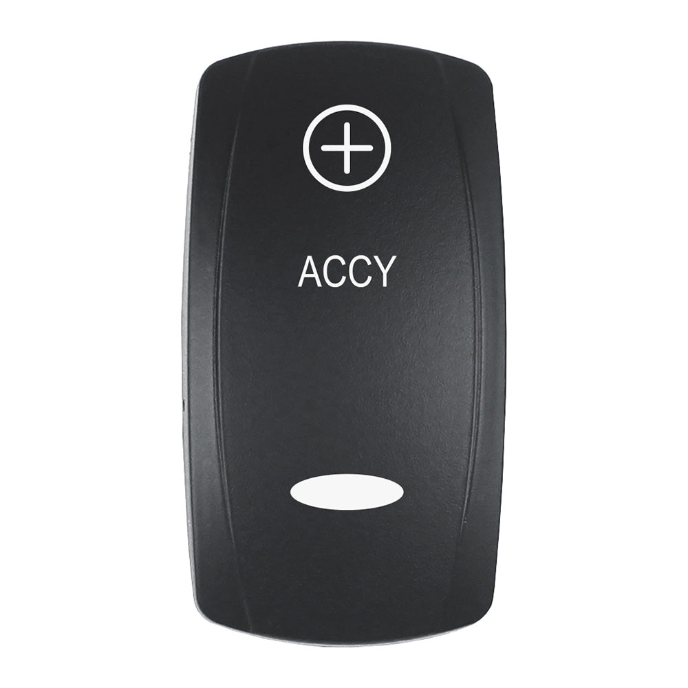 Pacer Actuator - &#39;ACCY&#39; f/V Series Contura Switches - Black - Laser Etched (Top/Bottom Light) [EV2LE-ACC]