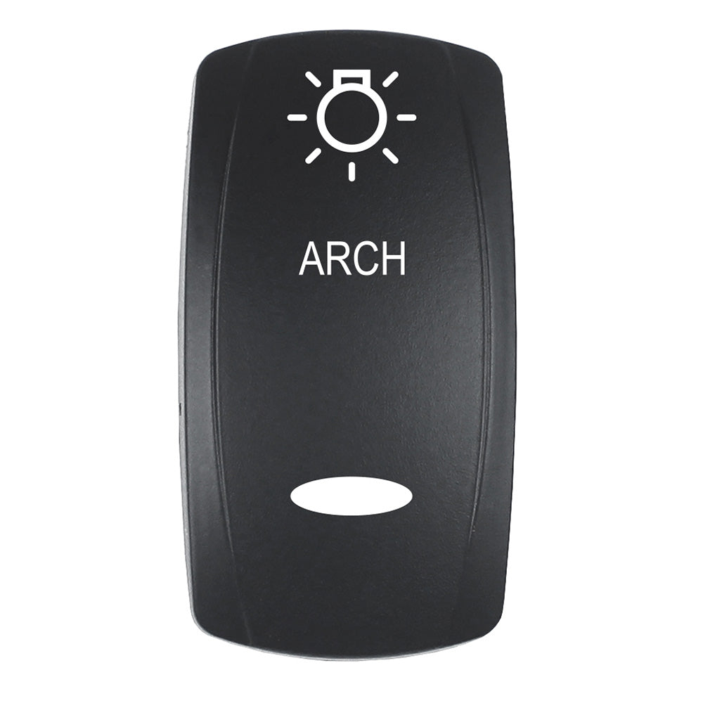 Pacer Actuator - &#39;ARCH&#39; f/V Series Contura Switches - Black - Laser Etched (Top/Bottom Light) [EV2LE-ARCH]