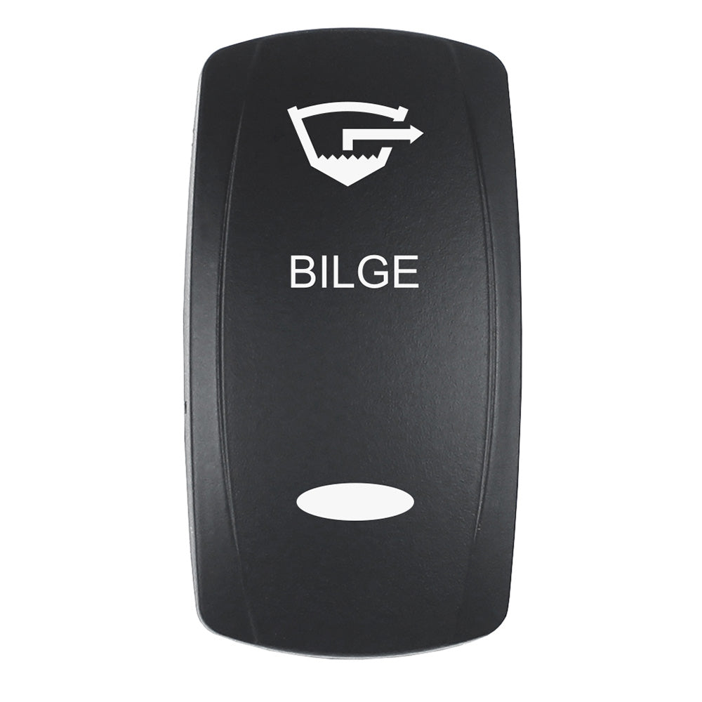 Pacer Actuator - &#39;BILGE&#39; f/V Series Contura Switches - Black - Laser Etched (Top/Bottom Light) [EV2LE-BLG]