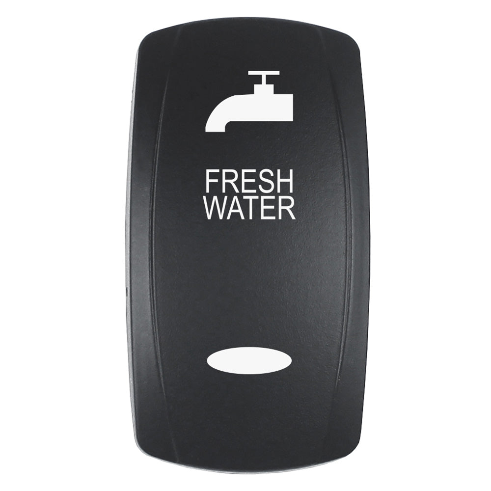 Pacer Actuator - &#39;FRESH WATER&#39; f/V Series Contura Switches - Black - Laser Etched (Top/Bottom Light) [EV2LE-FRSH]