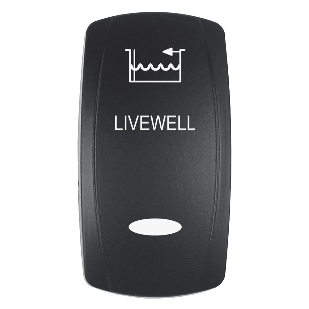 Pacer Actuator - &#39;LIVEWELL&#39; f/V Series Contura Switches - Black - Laser Etched (Top/Bottom Light) [EV2LE-LVWL]