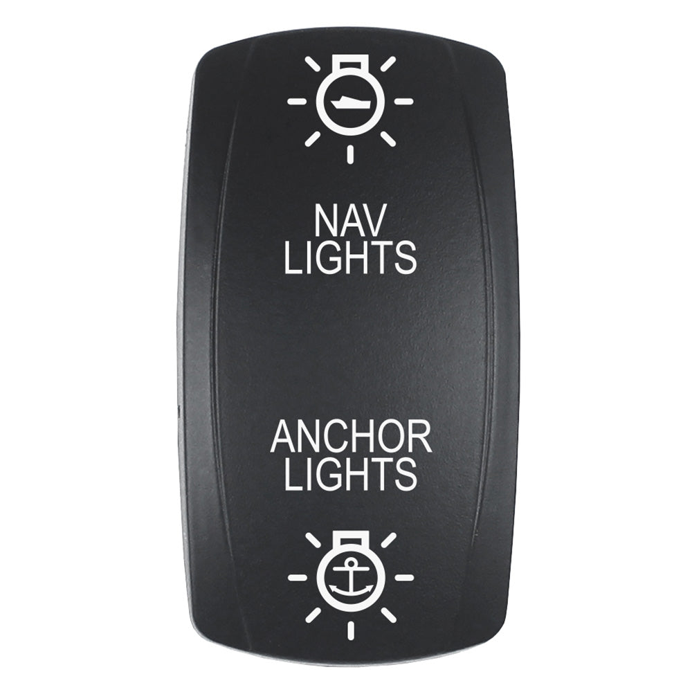 Pacer Actuator - &#39;NAV/ANC&#39; f/V Series Contura Switches - Black - Laser Etched (Top/Bottom Light) [EV2LE-NAVANC]