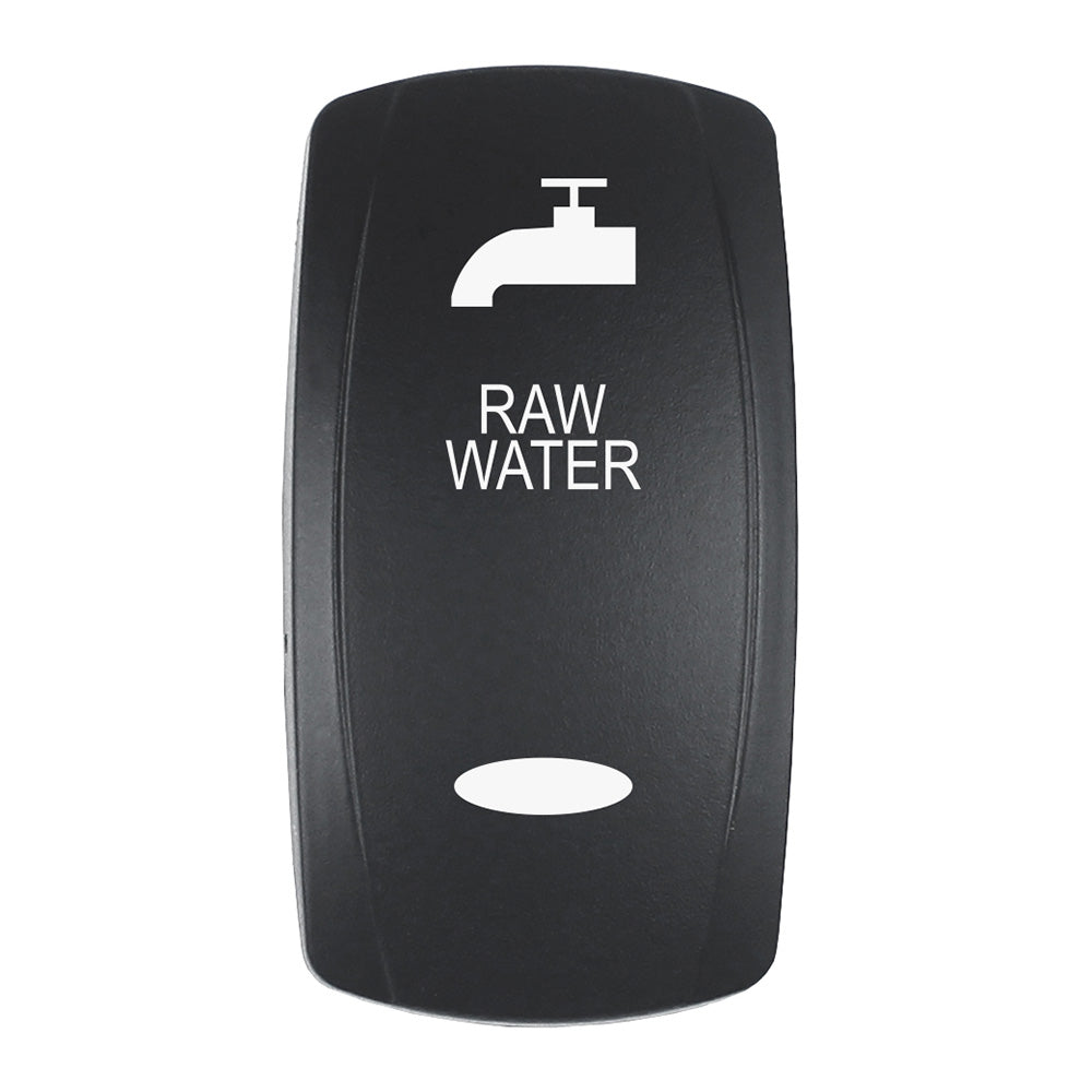 Pacer Actuator - &#39;RAW WATER&#39; f/V Series Contura Switches - Black - Laser Etched (Top/Bottom Light) [EV2LE-RAW]