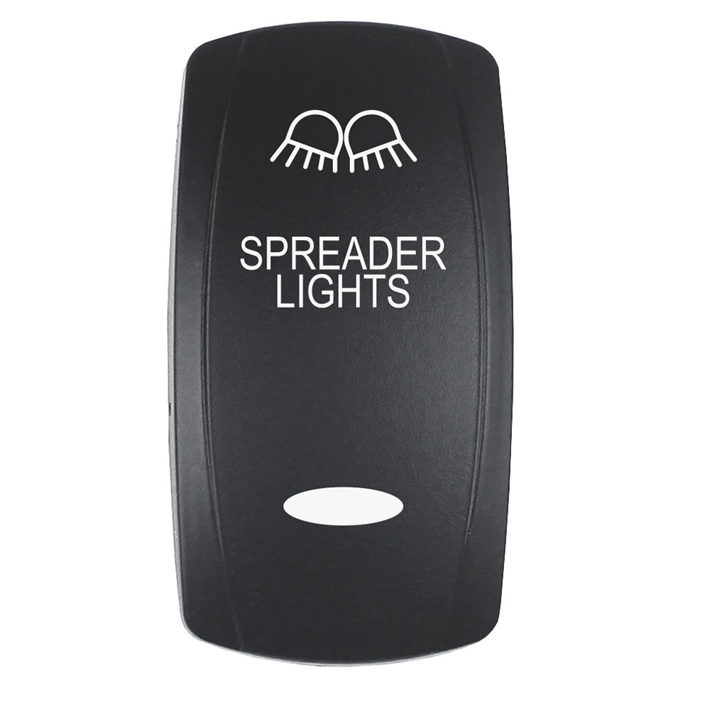 Pacer Actuator - &#39;SPREADER LIGHTS&#39; f/V Series Contura Switches - Black - Laser Etched (Top/Bottom Light) [EV2LE-SPDR]