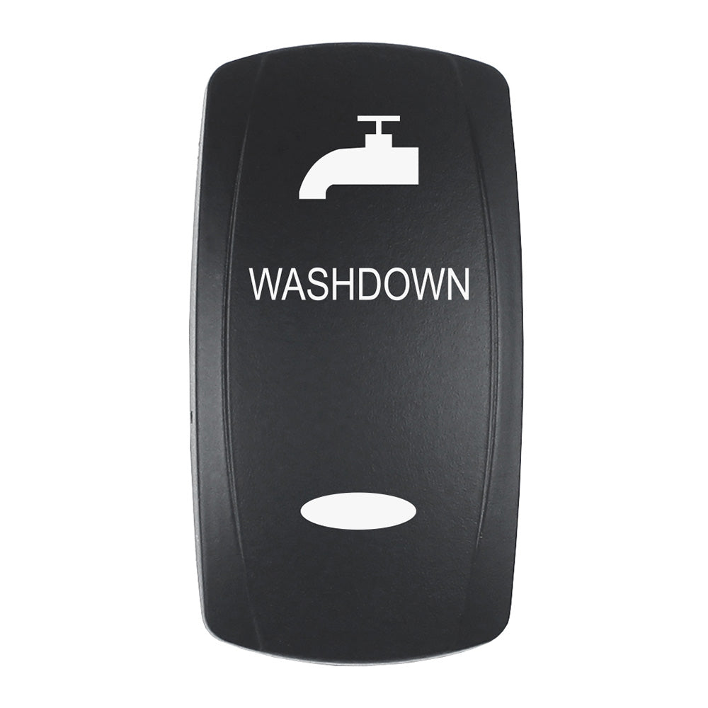 Pacer Actuator - &#39;WASHDOWN&#39; f/V Series Contura Switches - Black - Laser Etched (Top/Bottom Light) [EV2LE-WSHDWN]