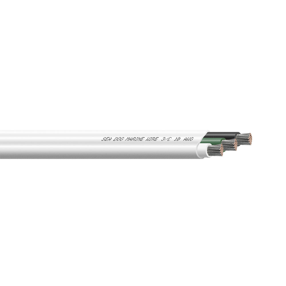 Sea-Dog 10/3 AWG Flat Triplex Wire - White/Green/Black - 300&