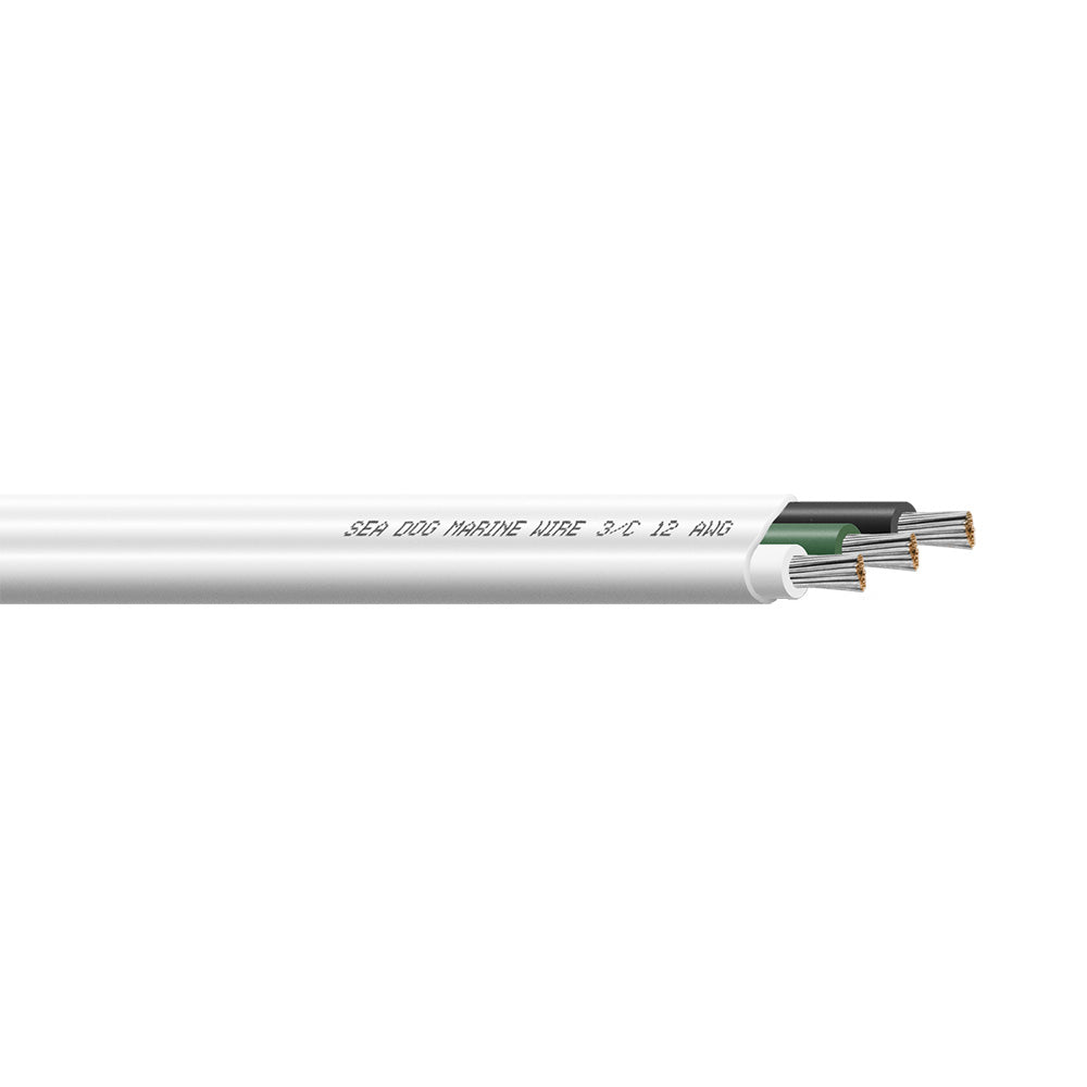 Sea-Dog 12/3 AWG Flat Triplex Wire - White/Green/Black - 25&