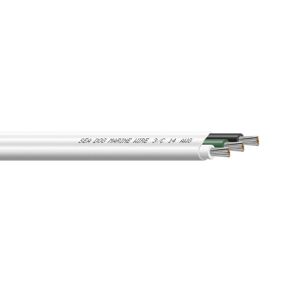 Sea-Dog 14/3 AWG Flat Triplex Wire - White/Green/Black - 900&