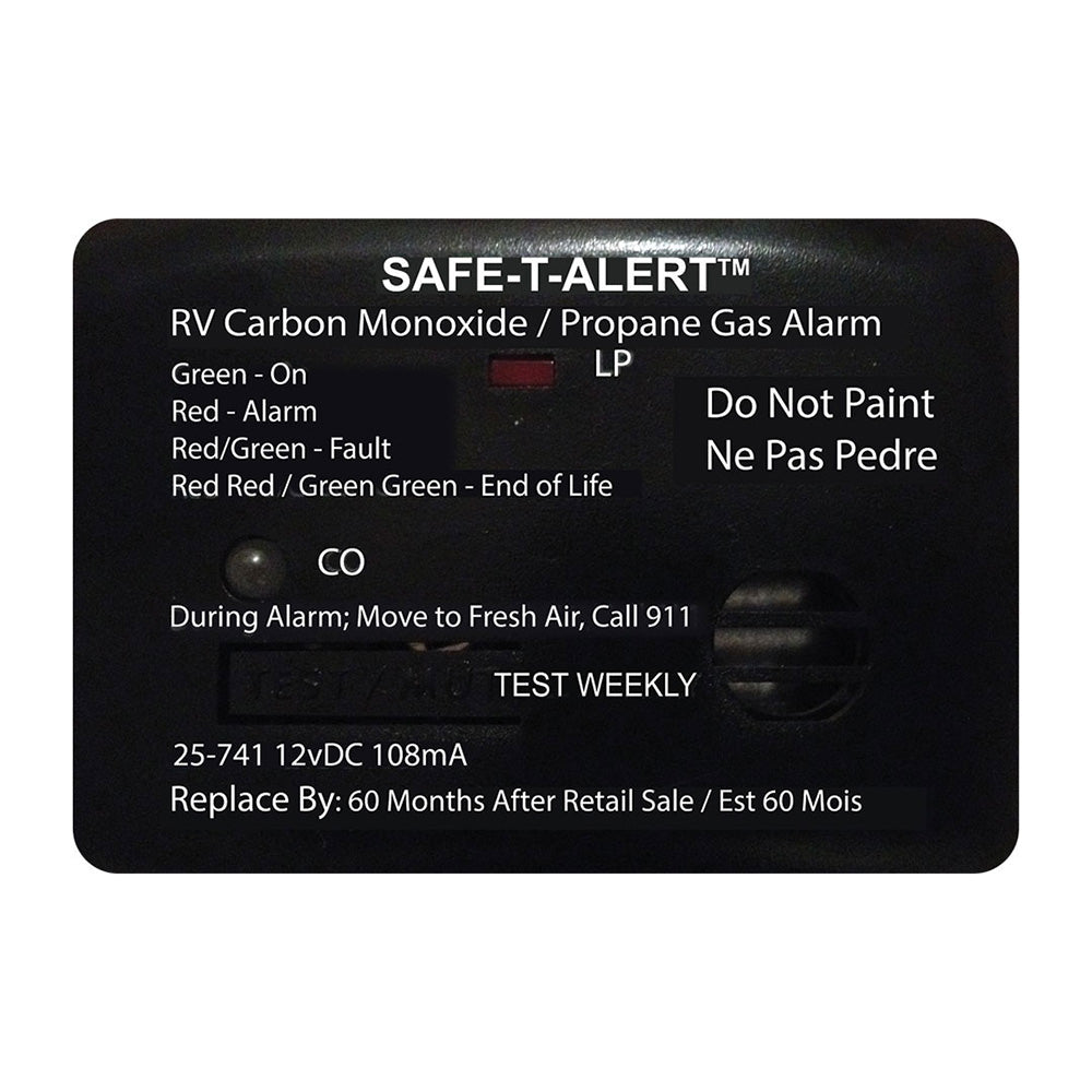 Safe-T-Alert 25 Series Surface Mount Dual Carbon Monoxide/Propane Alarm - 12V Hardwire - Black [25-741-BL]