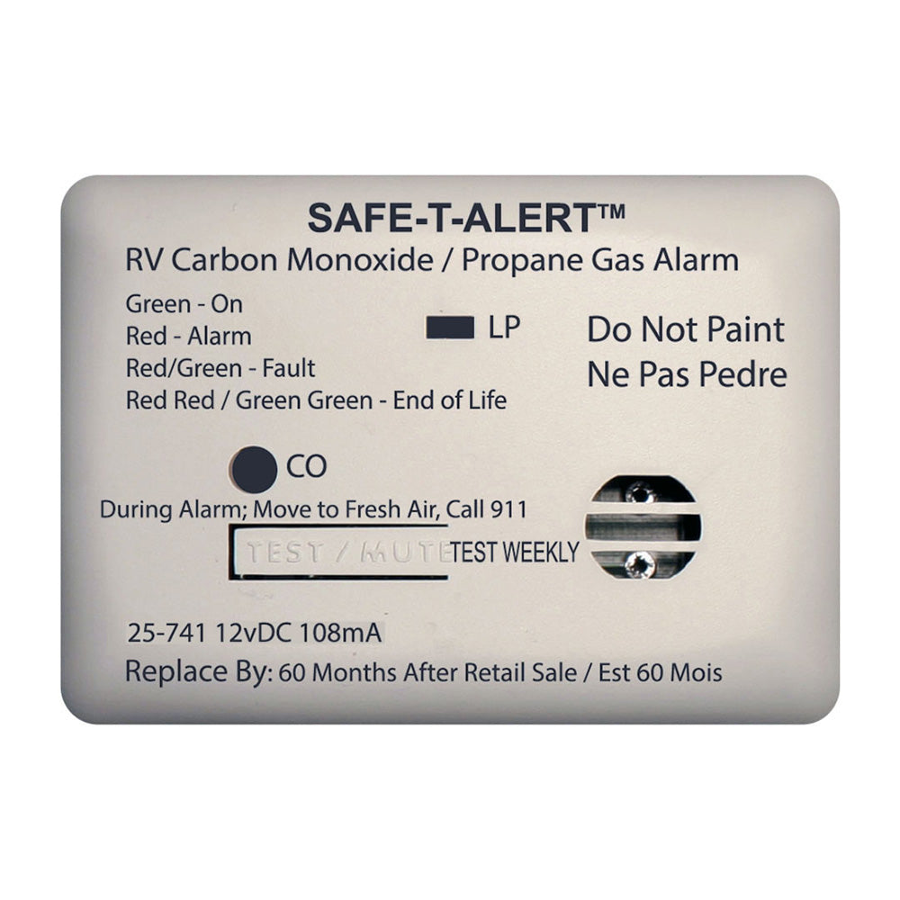 Safe-T-Alert 25 Series Surface Mount Dual Carbon Monoxide/Propane Alarm - 12V Hardwire - White [25-741-WT]