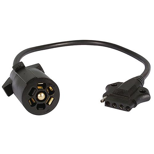 7-Way Round to 5-Way Flat Cable Adapter w/ Lead, 16 In.