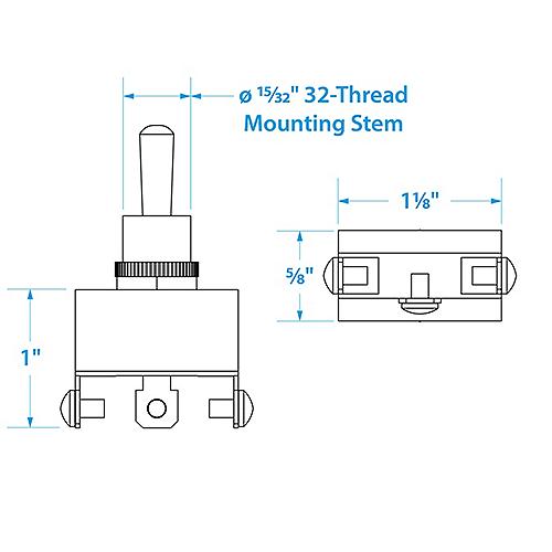Seachoice 3-Position Boat Toggle Switch, On/Off/On