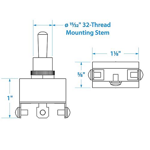 Seachoice 3-Position Boat Toggle Switch, Momentary On/Off/Momentary On