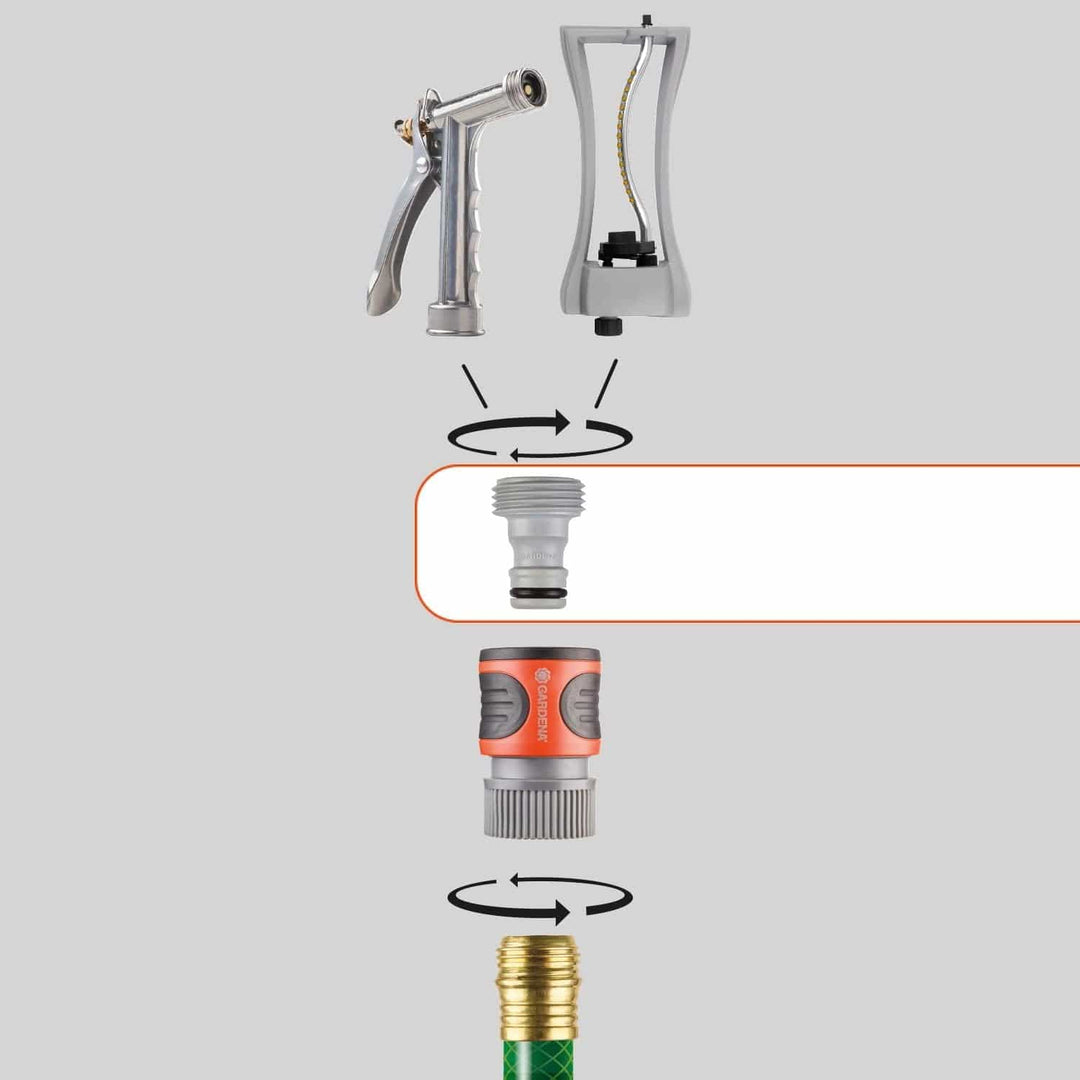 Gardena Hose Adapter Quick Connect to Male Thread - Sold as 2pk