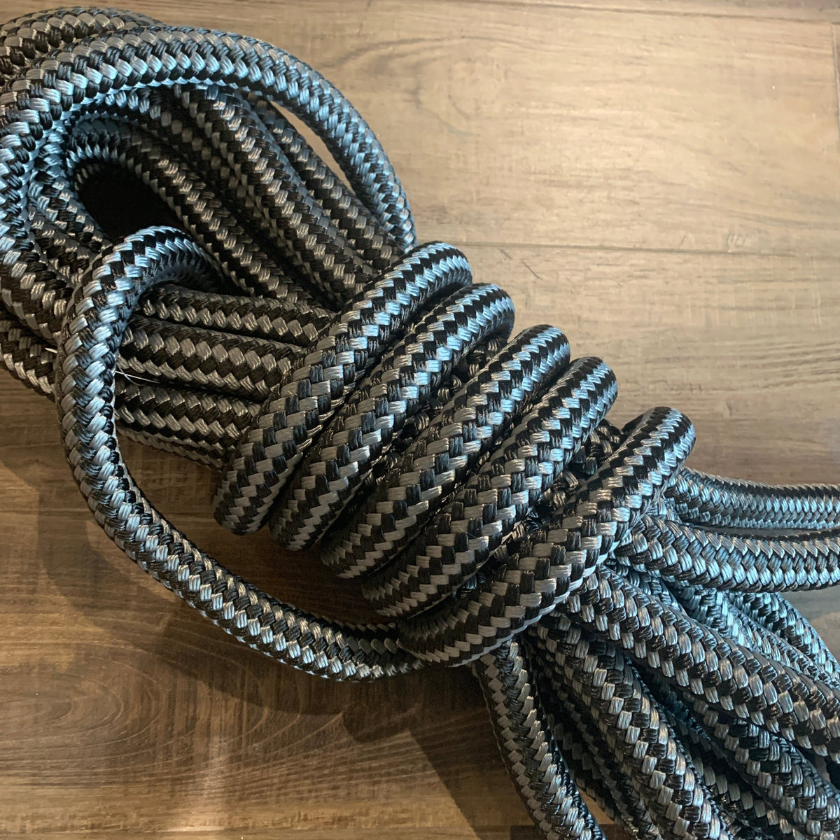 3/4&quot; Custom Dock Lines Double Braid Nylon - 50/50 Black/Graphite Grey