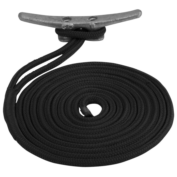 Sea-Dog Double Braided Nylon Dock Line - 1/2" x 15 - Black [302112015BK-1]