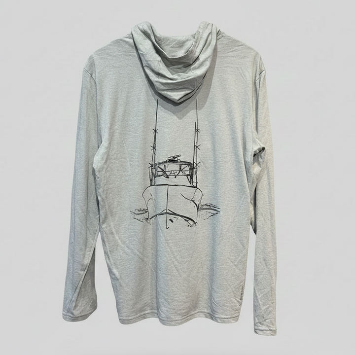 Sportfish Outfitters X Florence Marine Tech Hooded "Comin Home" Sun Shirt - Light Heather Grey