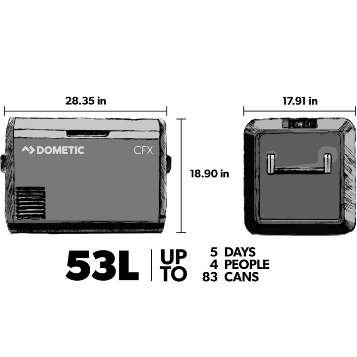 Dometic CFX3 55IM Ice Maker Powered 12 Volt Cooler, 53L