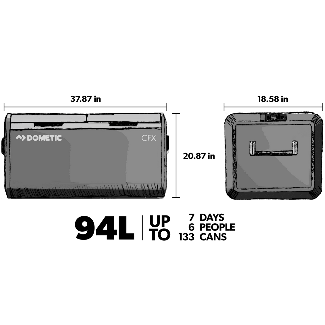 Dometic CFX3 95DZ Dual Zone Powered 12 Volt Cooler, 94L