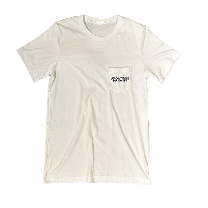 Sportfish Outfitters Boats Only Pocket Tee - White