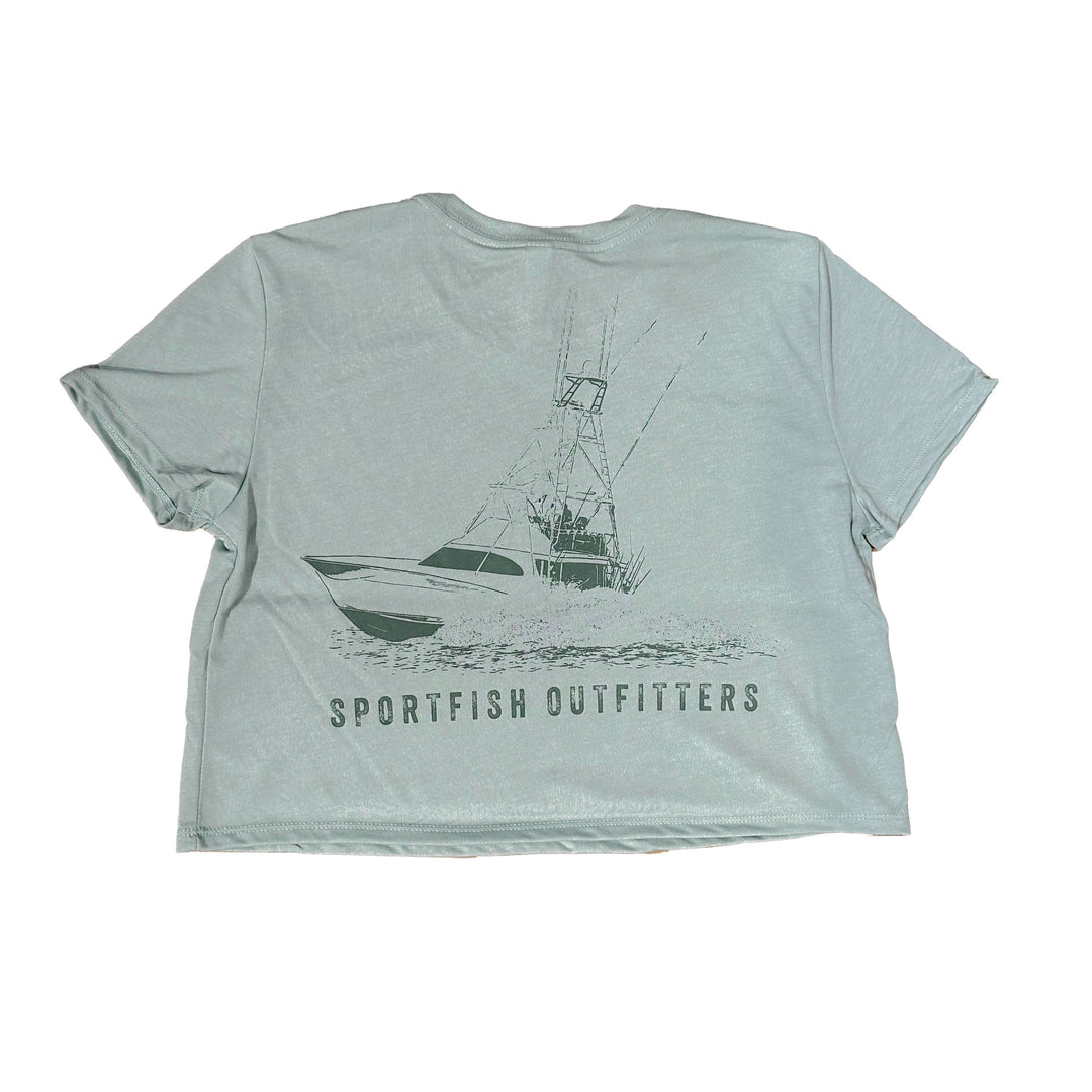 Vintage Running Shot Women's Crop Top - Seafoam