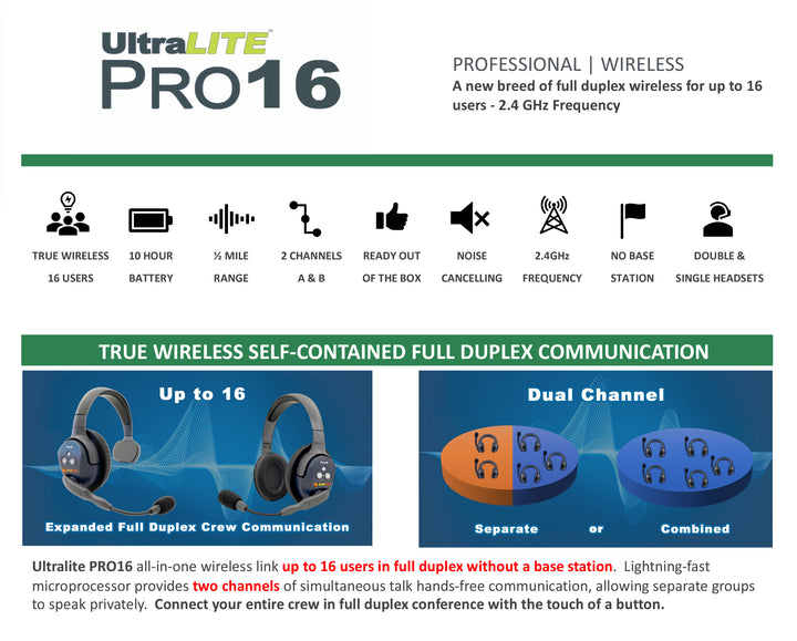 Eartec Ultralite PRO16 Single Ear System