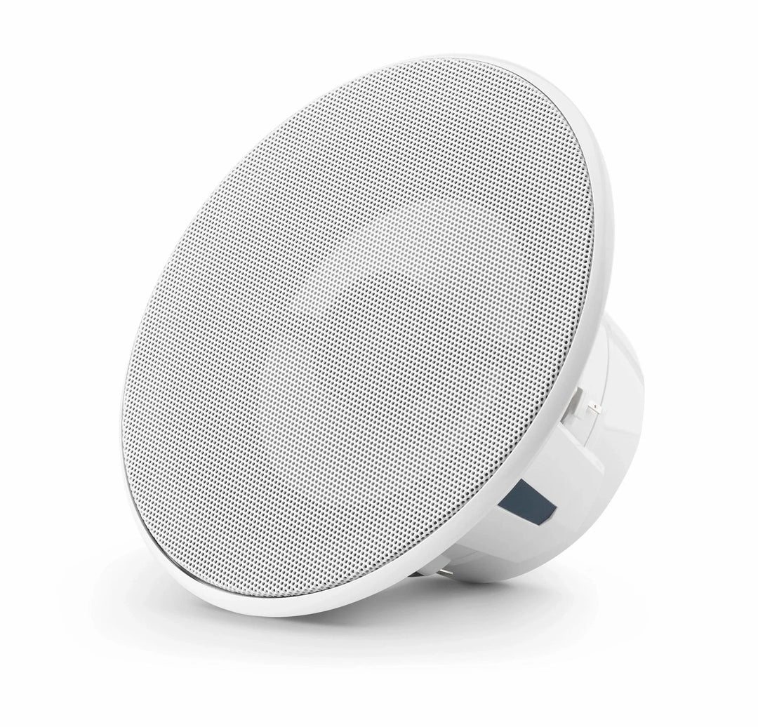 JL Audio M6-770X-L-GwGw-Single 7.7-inch (196 mm) Marine Coaxial Speaker, White Trim Ring, White Luxe Grille