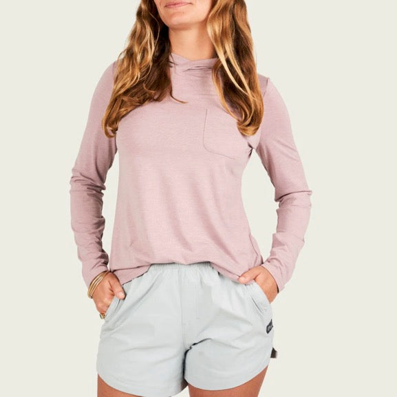 Marsh Wear Women's Buxton Hooded Sun Shirt - Wood Rose Heather