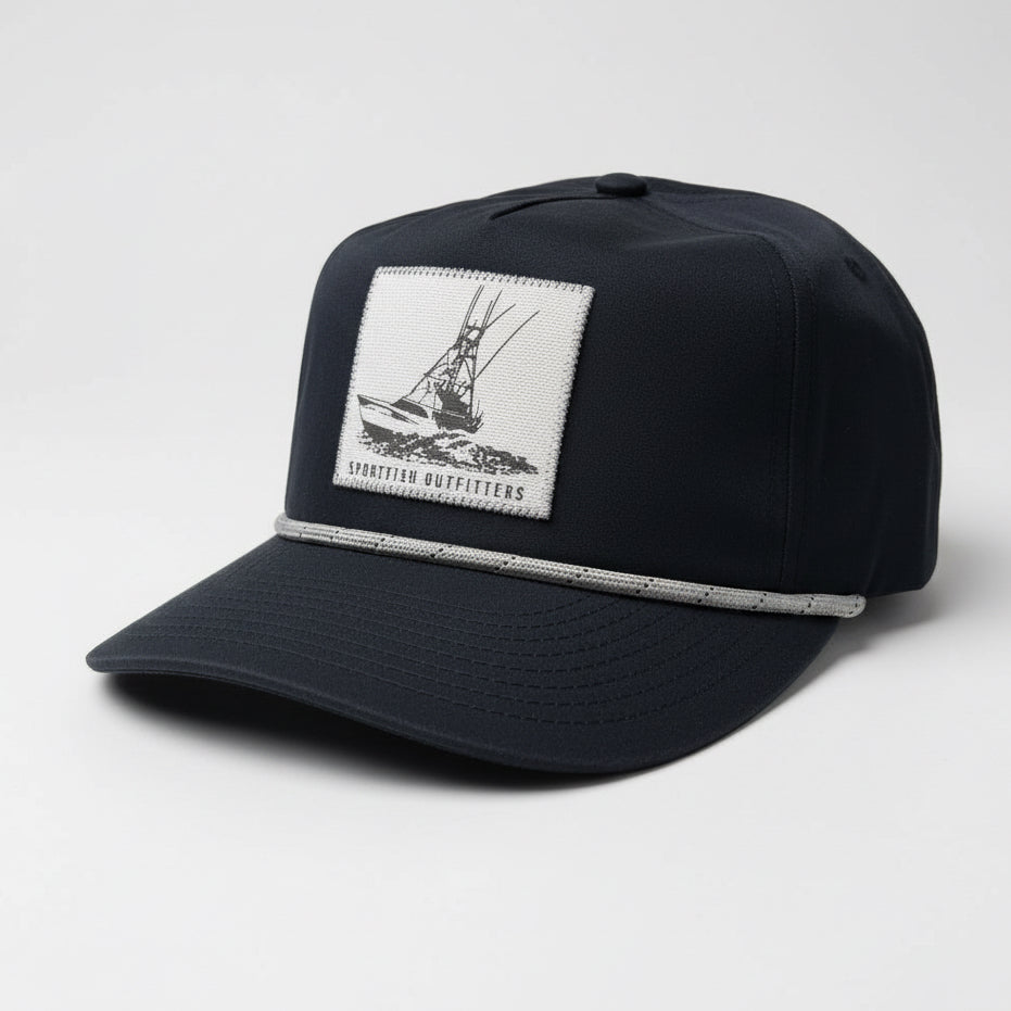 Sportfish Outfitters Navy Vintage Running Shot Rope Hat