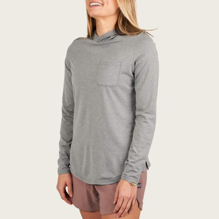 Marsh Wear Women's Buxton Hooded Sun Shirt - Steel Heather