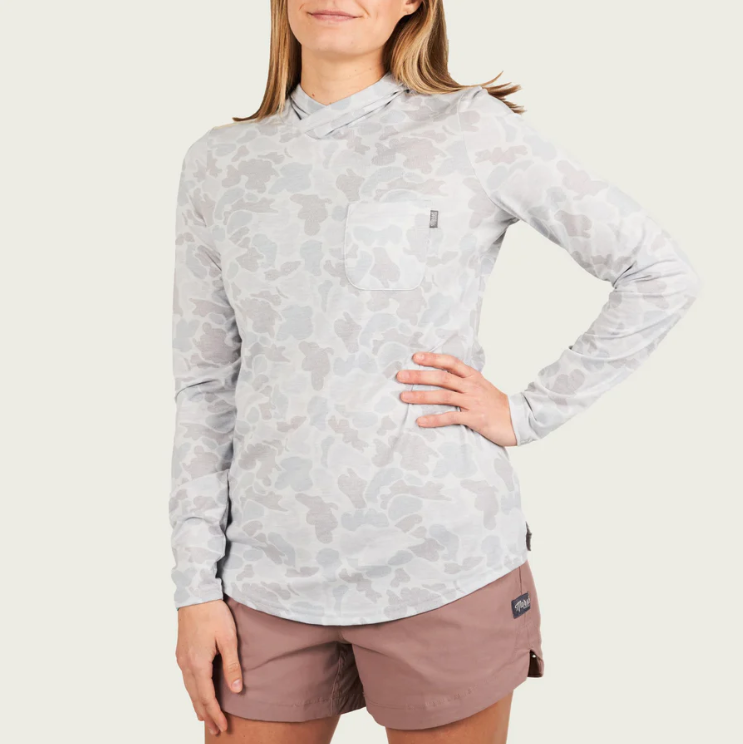 Marsh Wear Women's Buxton Hooded Sun Shirt - Gray Camo