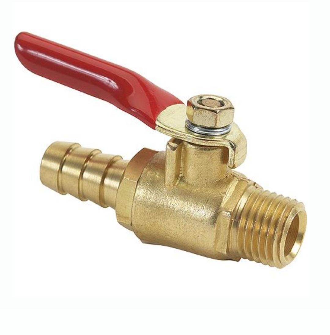 Brass Fuel Shut-Oﬀ Valve, 3/8″-1/4″ NPT