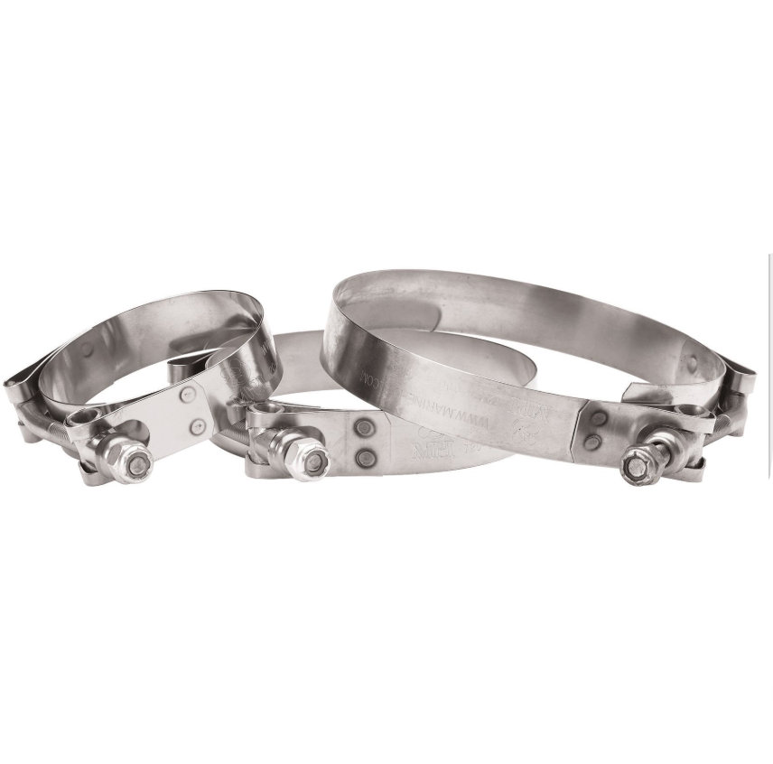 T-Bolt Exhaust Hose Clamps (4” ID) 4.18 - 4.84"