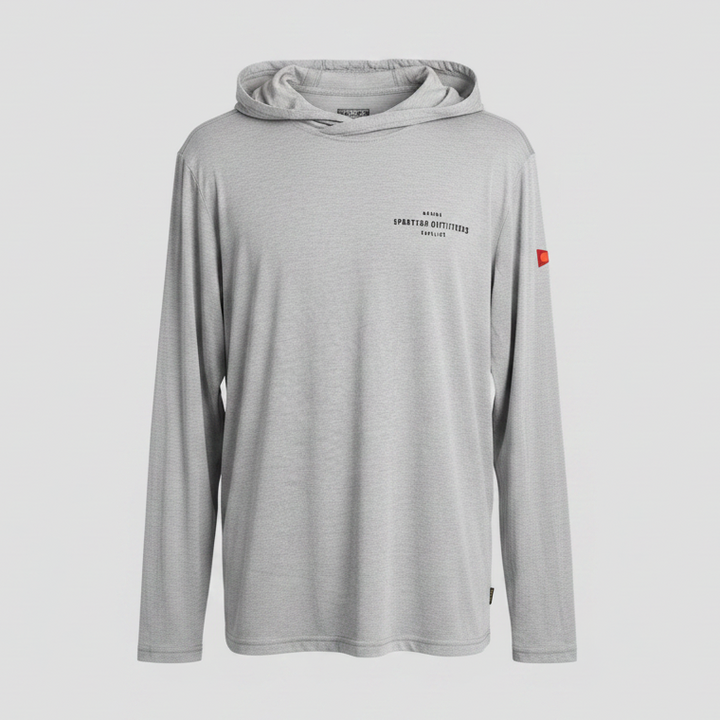 Sportfish Outfitters X Florence Marine Tech Hooded "Comin Home" Sun Shirt - Light Heather Grey